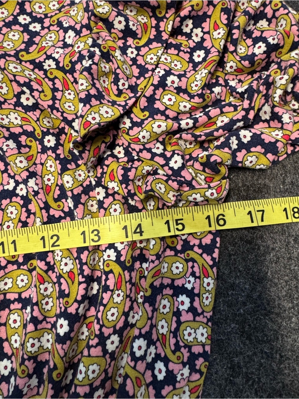 BODEN Paisley Print Ruffle Jersey Midi Dress Citronelle Multi 4L - Picture 11 of 12